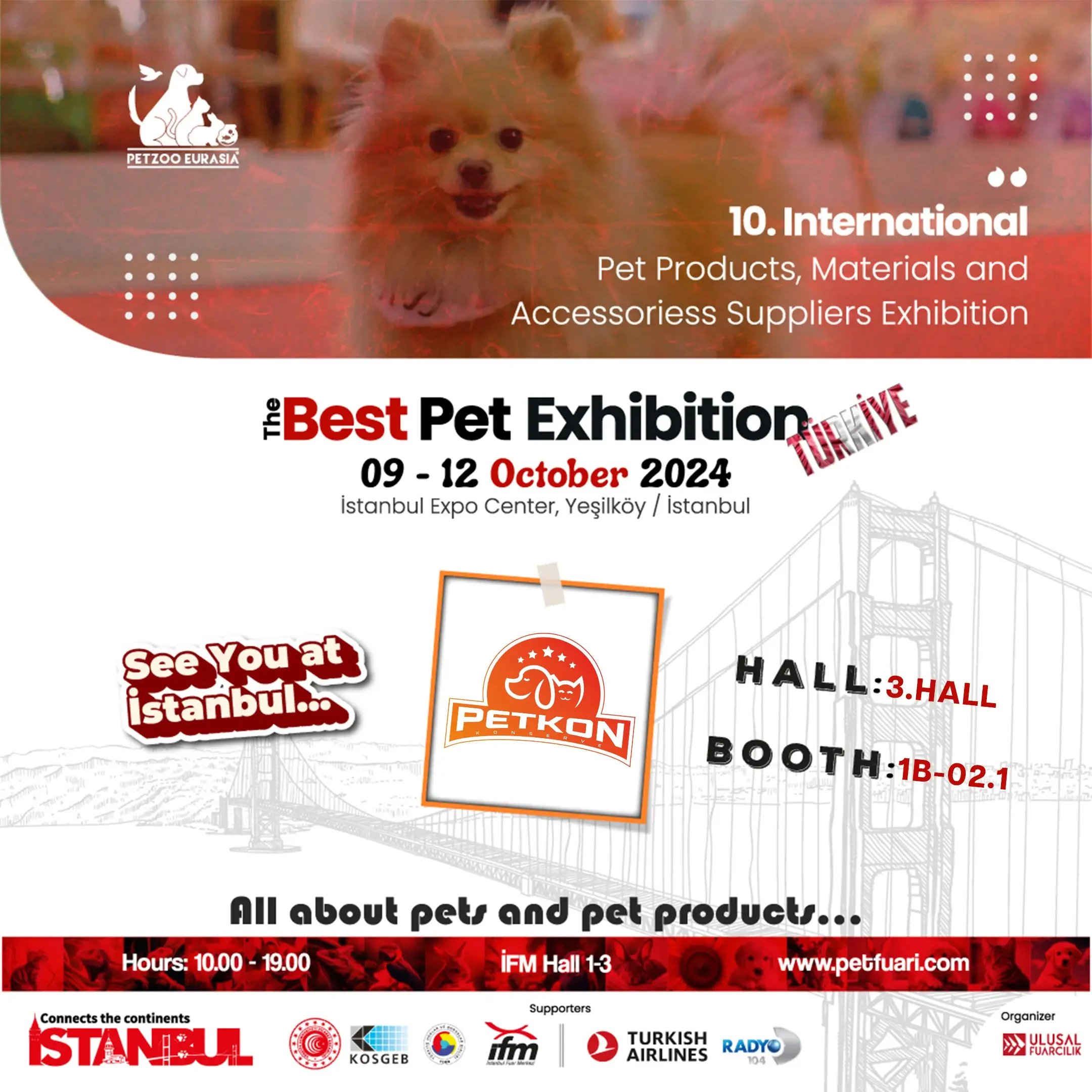 Petkon 10. Petzoo Eurasia 2024 İstanbul fuar afişi